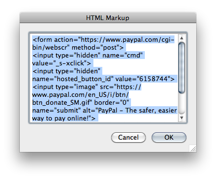 Paypal Markup Item